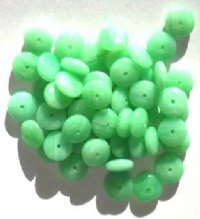 50 3.5x9mm Green Marble Rondelle Beads